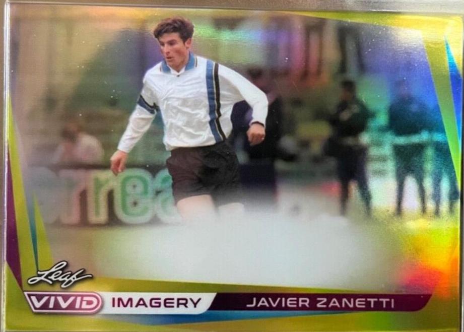 Javier Zanetti #VI-JZ1 Soccer Cards 2022 Leaf Vivid Imagery