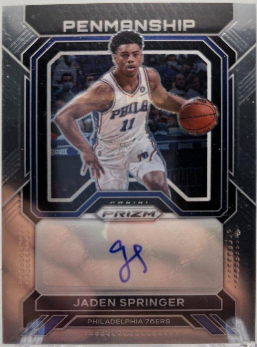 Jaden Springer #PNM-JSP Basketball Cards 2022 Panini Prizm Penmanship Autographs