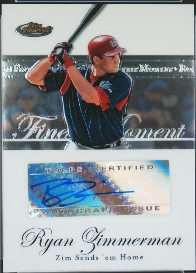 Ryan Zimmerman #RZ 2007 Finest Rookie Moments Baseball