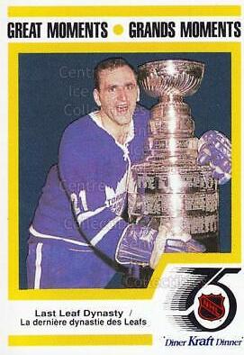 Bob Baun #28 Hockey Cards 1991 Kraft