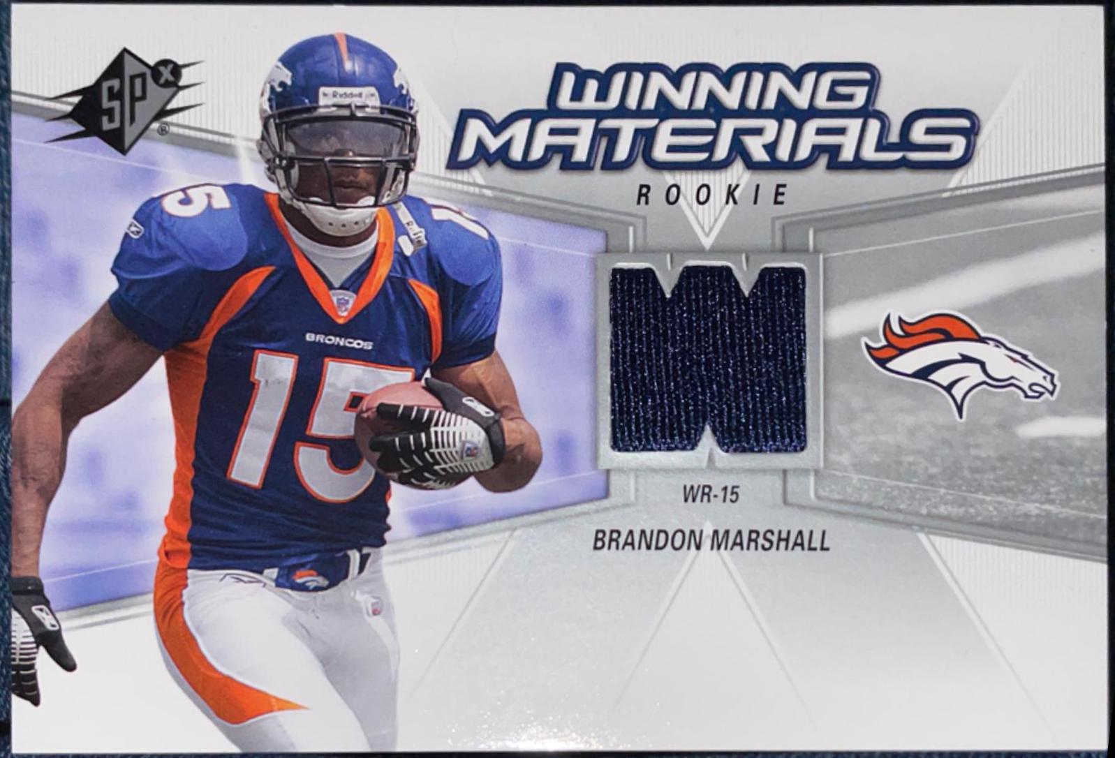 brandon marshall #WMR-BM Football Cards 2006 Spx Rookie Winning Materials