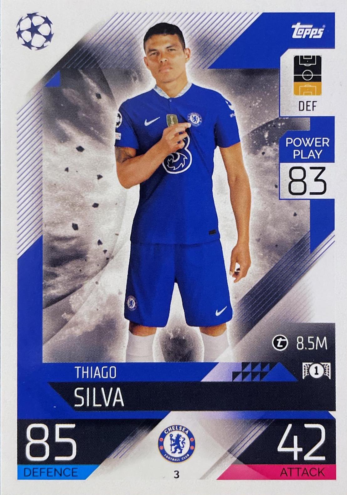Thiago Silva #3 Soccer Cards 2022 Topps Match Attax UEFA Champions League