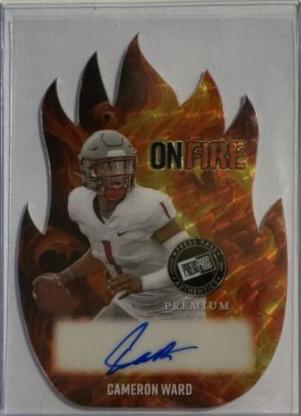 Cameron Ward #OF-CW2 Football Cards 2024 Press Pass Premium On Fire Autograph