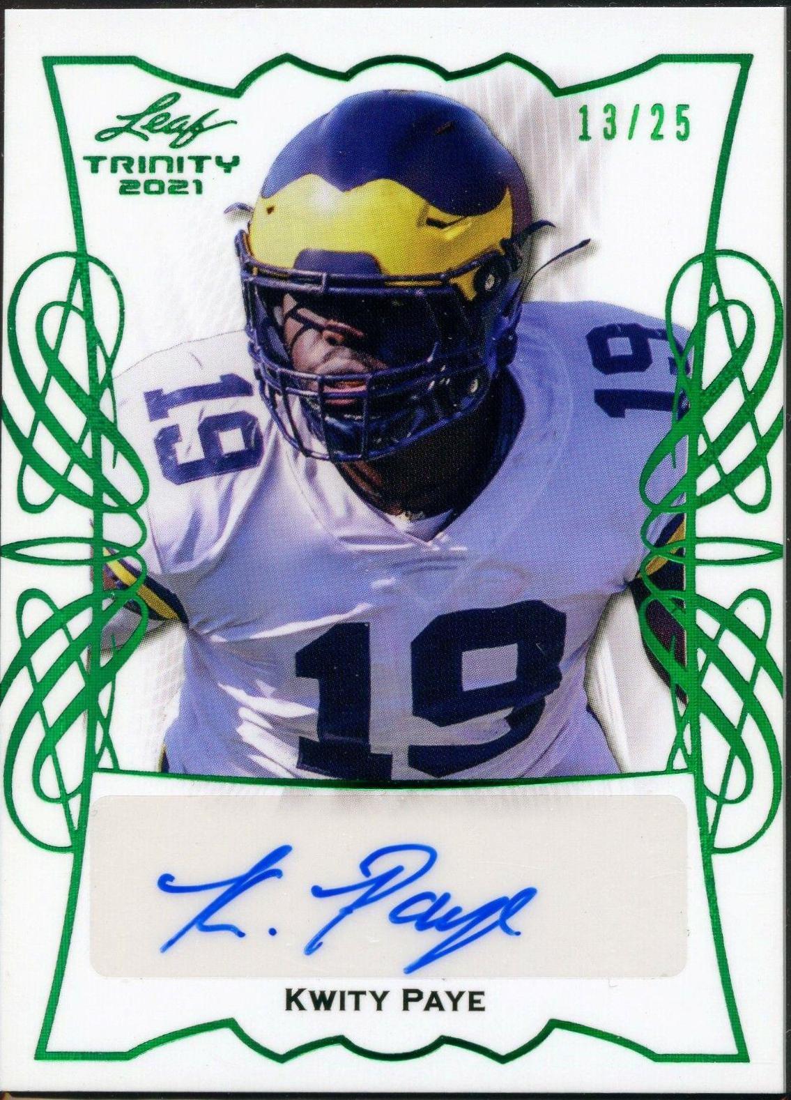 Kwity Paye #TPA-KP2 2021 Leaf Trinity Portrait Autographs Football