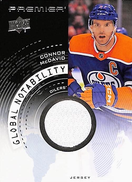 Connor McDavid #GN-CM Hockey Cards 2023 Upper Deck Premier Global Nobility Jersey