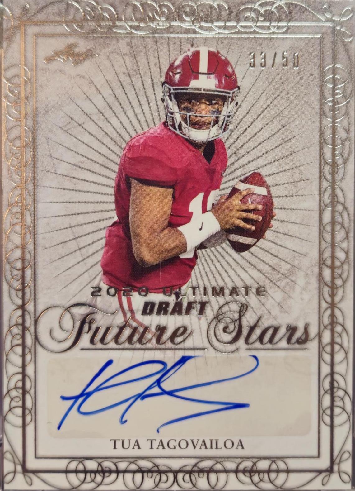 Tua Tagovailoa #FS-TT1 Football Cards 2020 Leaf Ultimate Draft Future Stars Autographs
