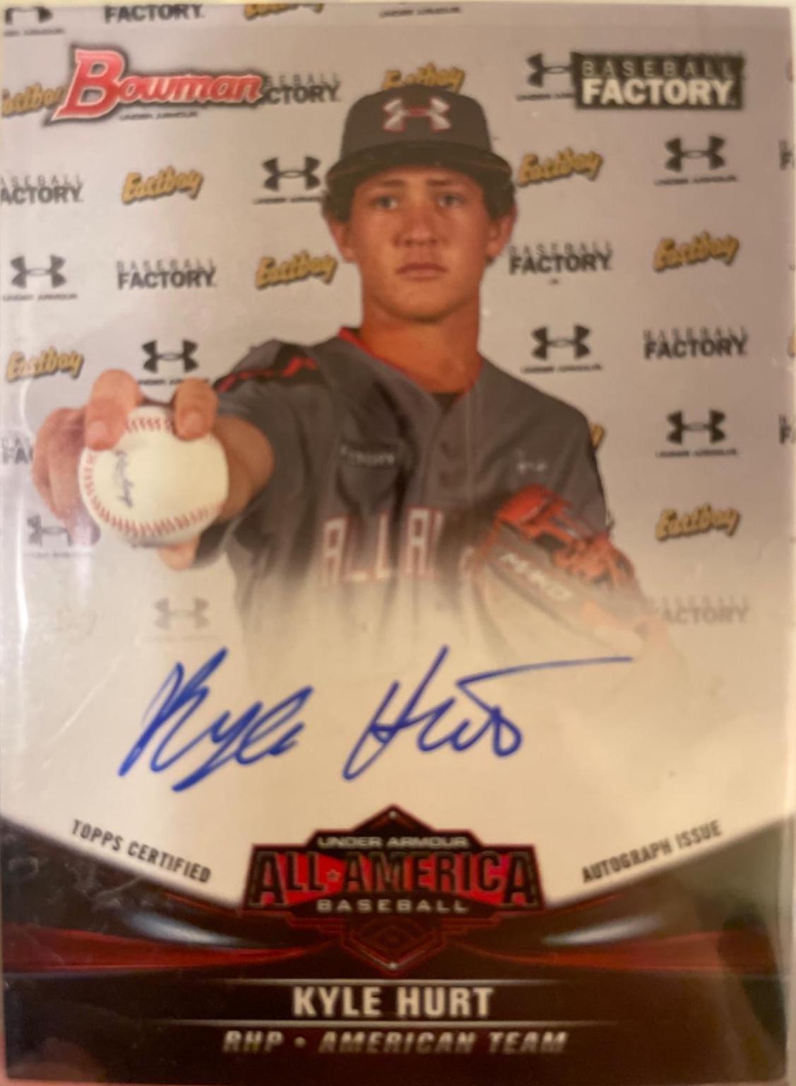 Kyle Hurt #UAA-8 Baseball Cards 2016 Bowman Under Armour All American Autograph