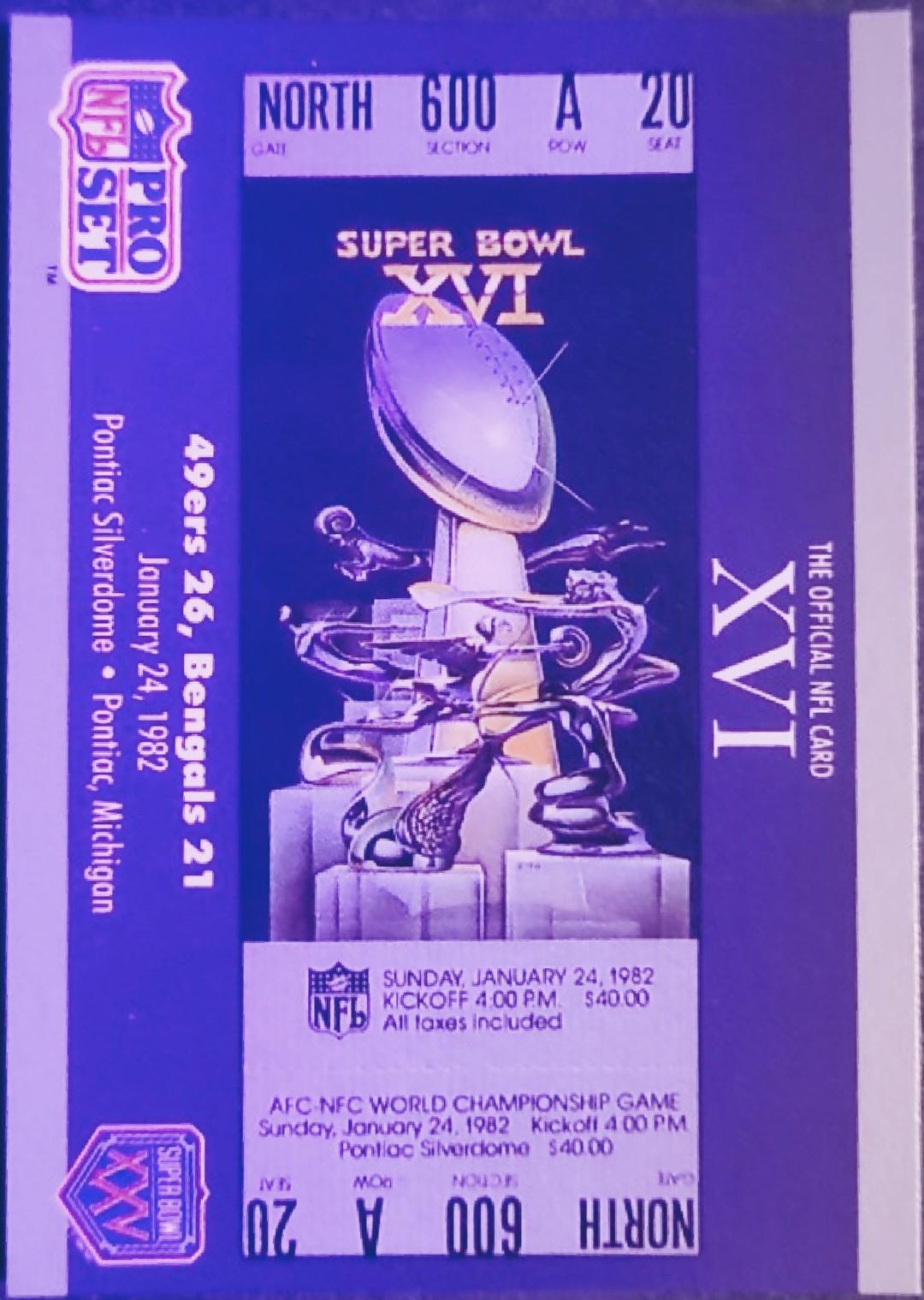 Super Bowl XVI #16 Football Cards 1990 Pro Set Super Bowl 160