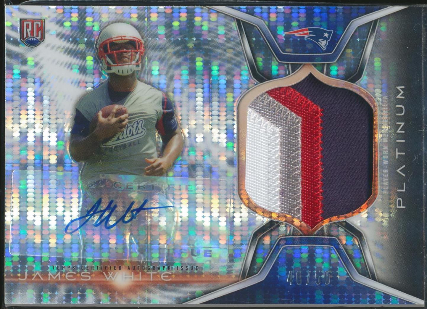 James White #ARP-JW Football Cards 2014 Topps Platinum Autograph Rookie Patch