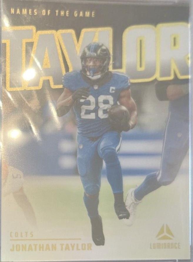 Jonathan Taylor #NG-JTR Football Cards 2024 Panini Luminance Names of the Game