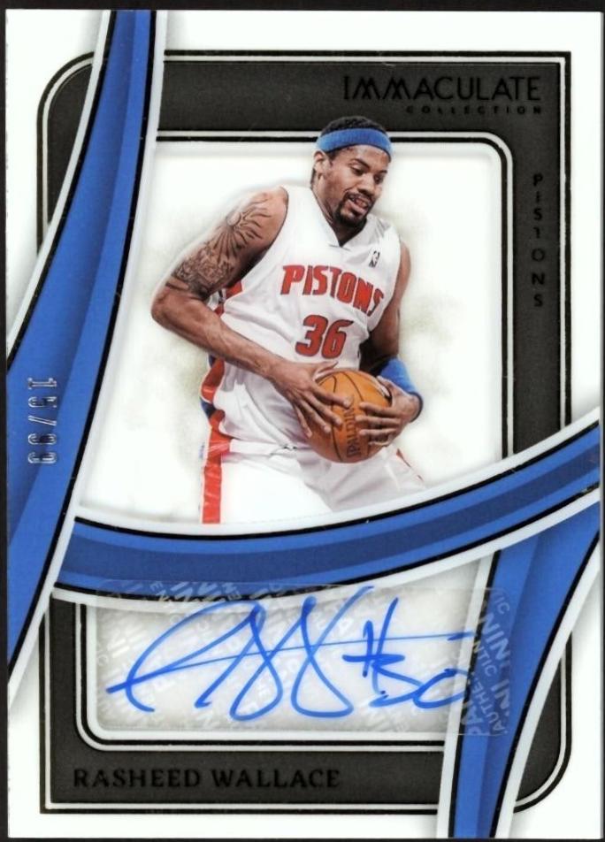 Rasheed Wallace #2 Basketball Cards 2023 Panini Immaculate Shadowbox Signatures