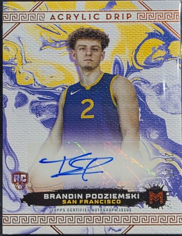 Brandin Podziemski #ADA-BP Basketball Cards 2023 Topps Motif Acrylic Drip Autograph