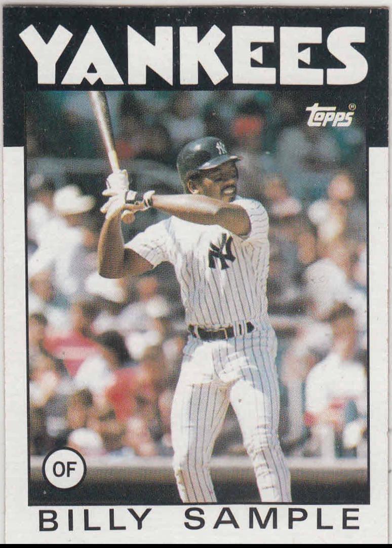 Billy Sample #533 Baseball Cards 1986 Topps