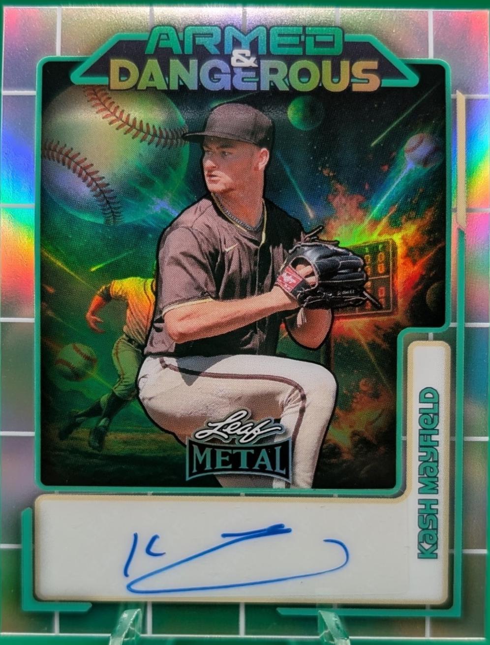 Kash Mayfield #ARA-KM1 2026 Leaf Metal Armed And Dangerous War Autograph Baseball
