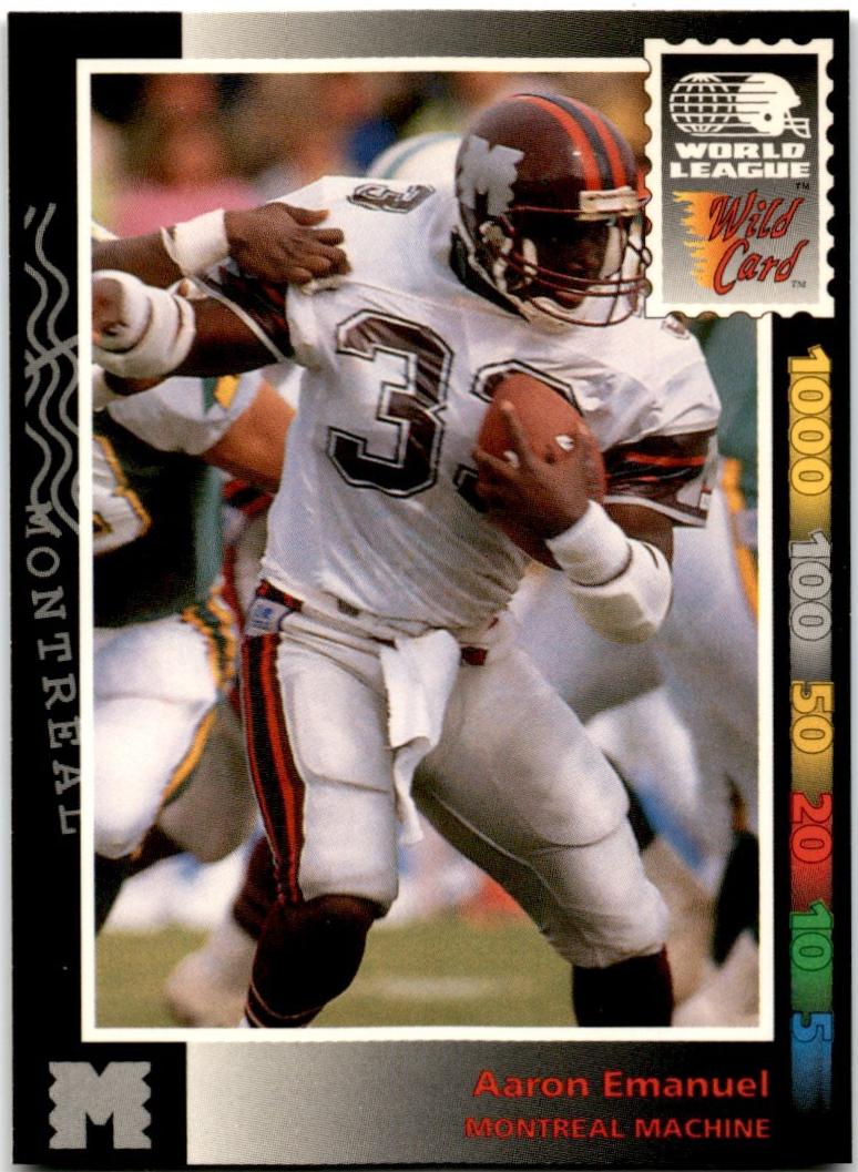 Aaron Emanuel #9 Football Cards 1992 Wild Card Wlaf