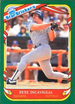 Pete Incaviglia #66 1987 Fleer Star Stickers Baseball