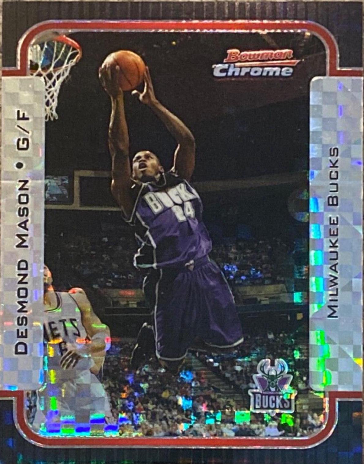 Desmond Mason Chrome X Fractor #14 Basketball Cards 2003 Bowman