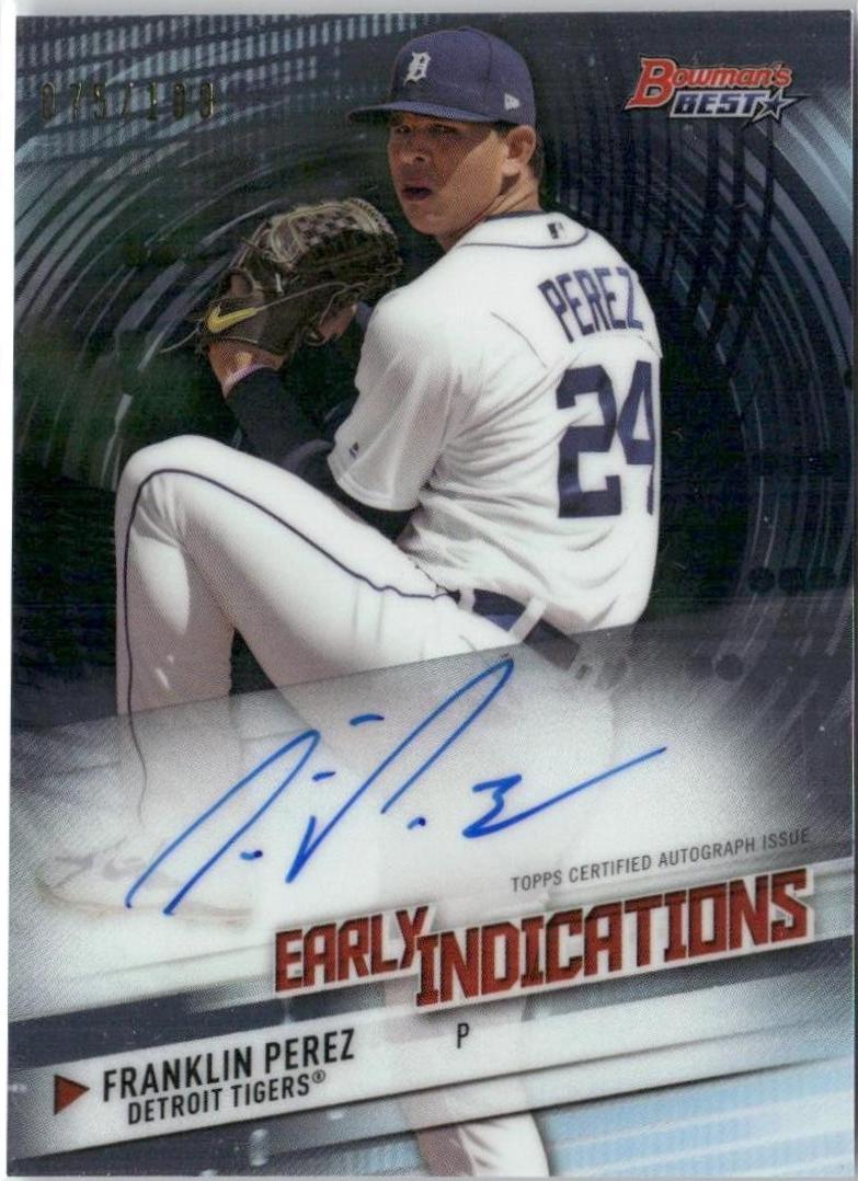 Franklin Perez #EIA-FP Baseball Cards 2018 Bowman's Best Early Indications Autographs