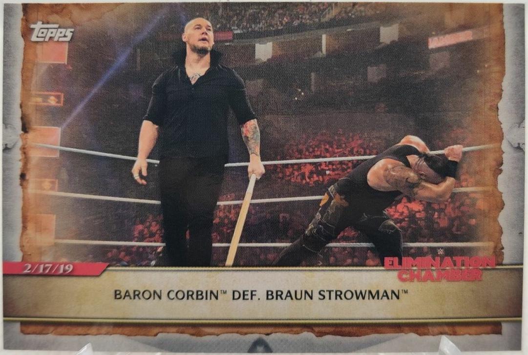Baron Corbin Def. Braun Strowman #43 Wrestling Cards 2020 Topps WWE Road to WrestleMania
