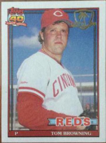 Tom Browning #151 Baseball Cards 1991 Topps Desert Shield
