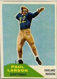 Paul Larson #13 Football Cards 1960 Fleer