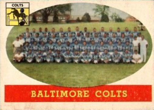 Baltimore Colts #110 Football Cards 1958 Topps