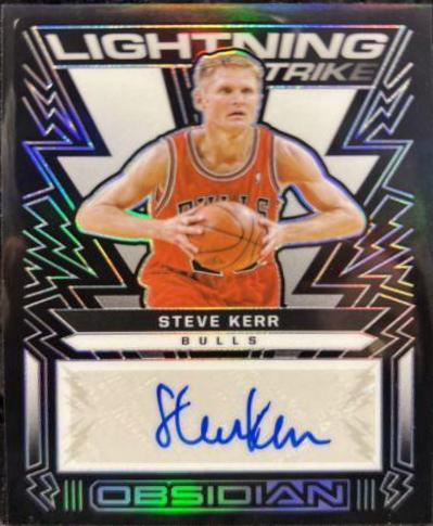 Steve Kerr #LSS-SKR Basketball Cards 2021 Panini Obsidian Lightning Strike Signatures
