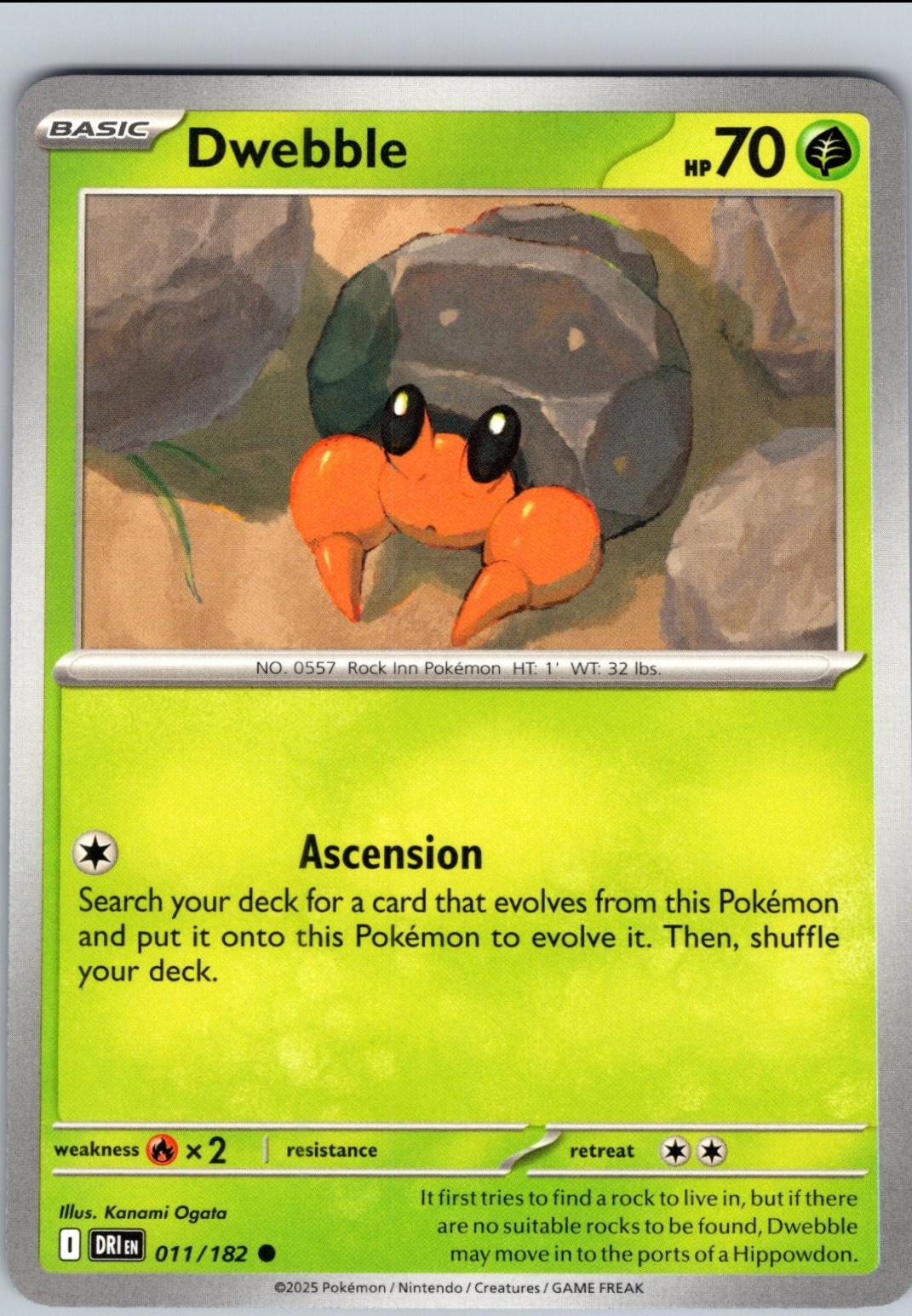 Dwebble #11 Pokemon Destined Rivals
