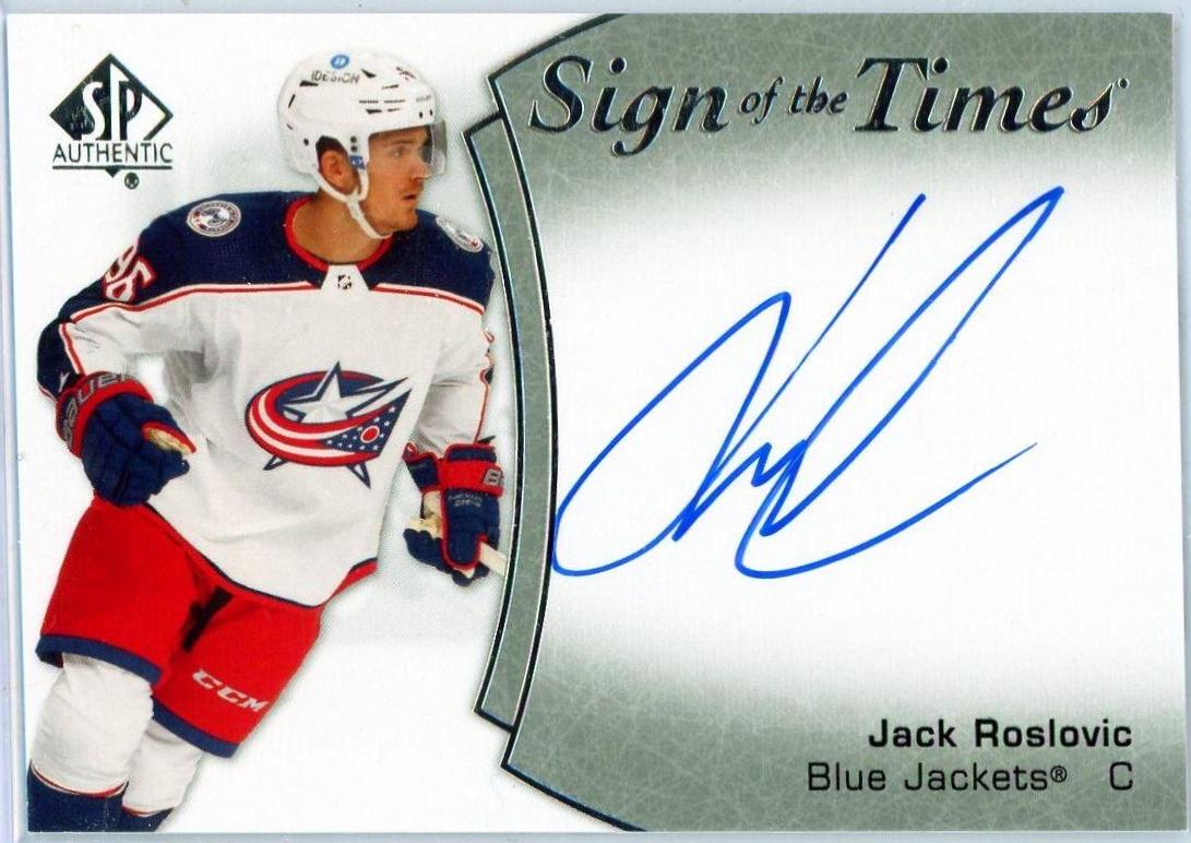 Jack Roslovic #SOTT-JR 2021 Sp Authentic Sign Of The Times Autographs Hockey