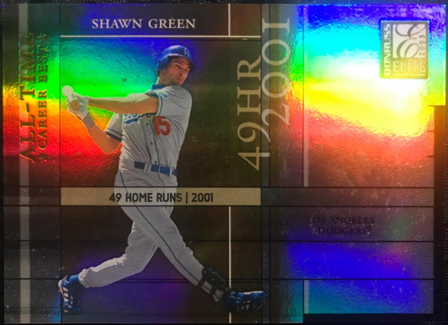 Shawn Green #AT-39 Baseball Cards 2003 Donruss Elite All Time Career Best