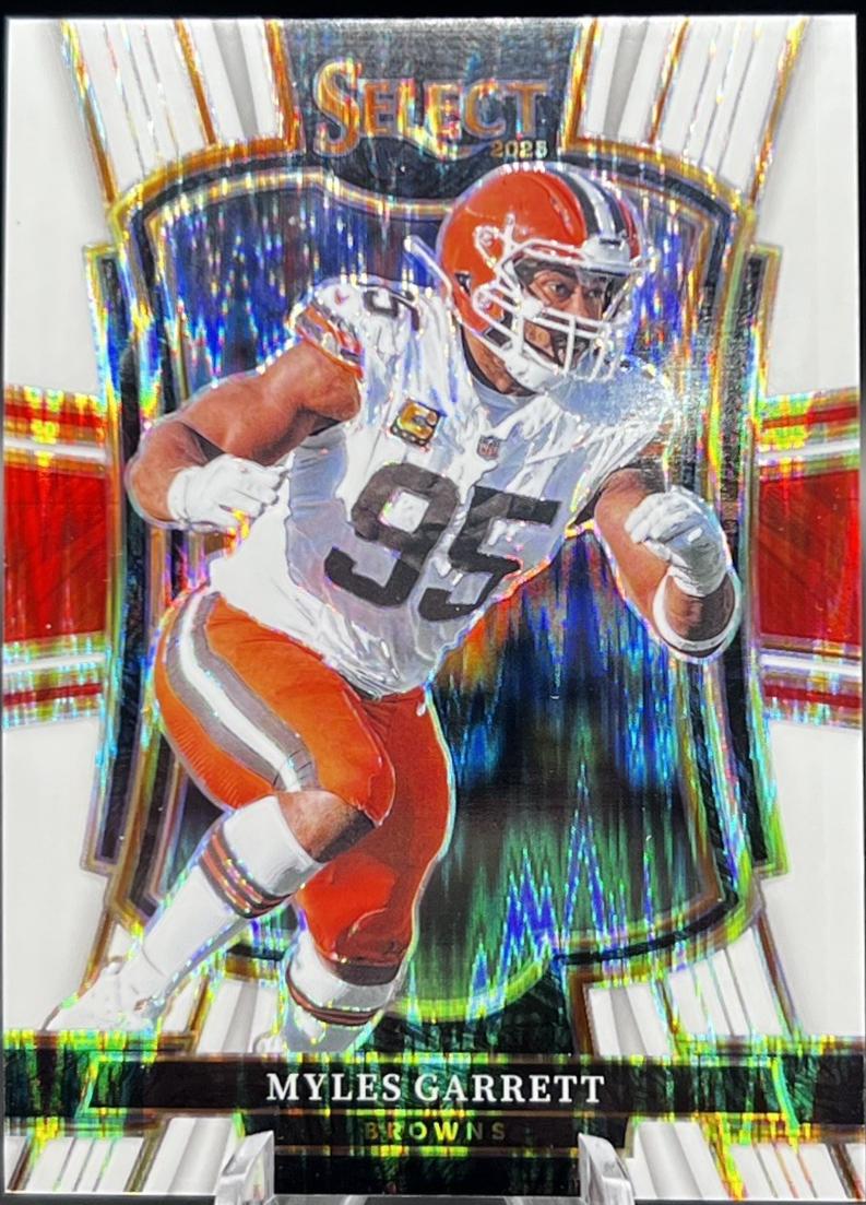 2025 Panini Select Myles Garrett [White Prizm Shock] #156 card