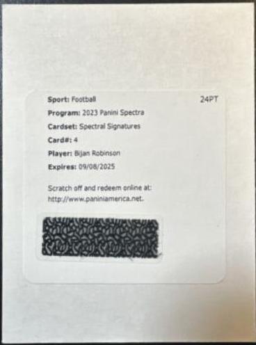 Bijan Robinson #4 Football Cards 2023 Panini Spectra Spectral Signature