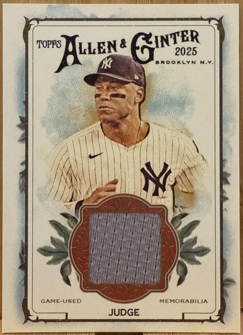 Aaron Judge #AGR-AJ Prices | 2025 Topps Allen and Ginter Relic 