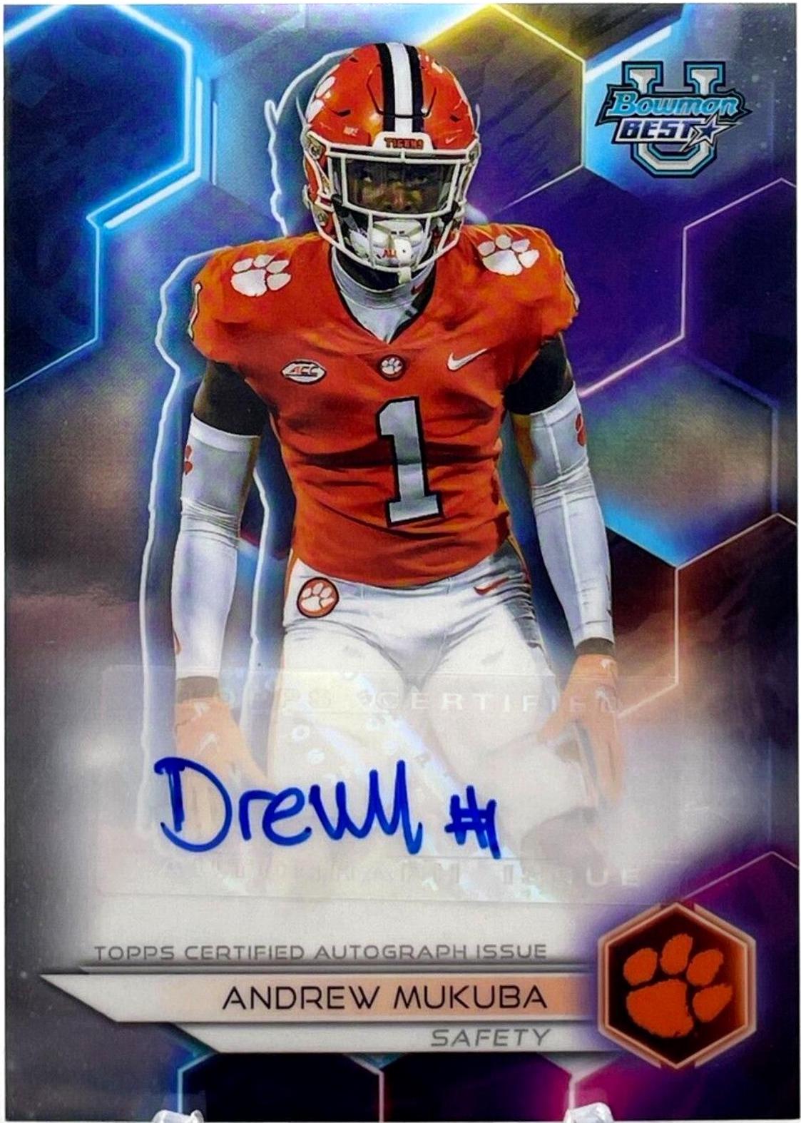Andrew Mukuba #BOA-AM Football Cards 2023 Bowman's Best University Autographs