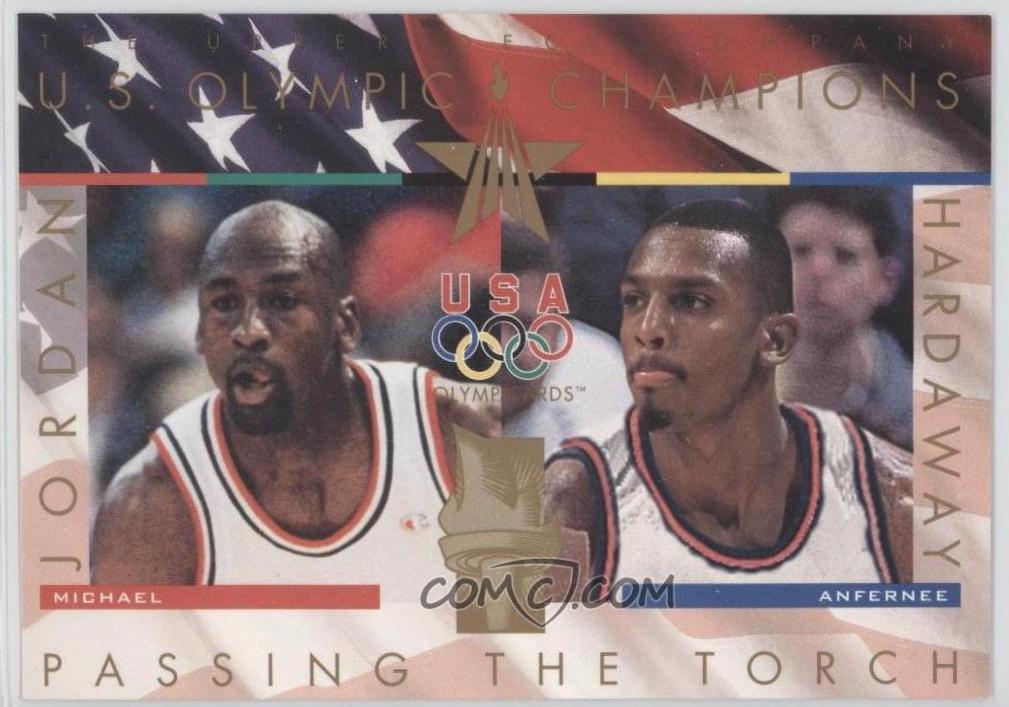 U.S. Olympic Champions Passing The Torch #USPT 1996 Upper Deck USA Hardaway Basketball