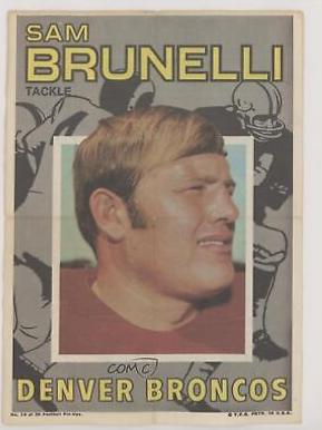 Sam Brunelli #14 Football Cards 1971 Topps Pin Ups