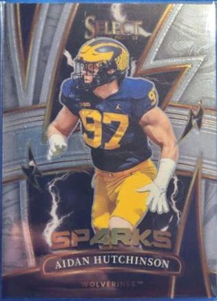 Aidan Hutchinson #SPAH Football Cards 2022 Panini Select Draft Picks Sparks