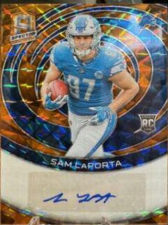 Sam LaPorta #11 Football Cards 2023 Panini Spectra Rookie Autograph Neon Orange