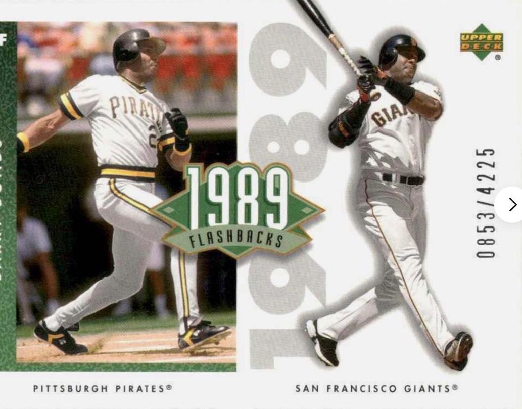 Barry Bonds #F7 Baseball Cards 2002 UD Authentics 1989 Flashbacks