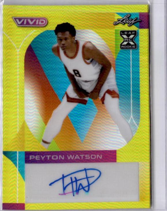 Peyton Watson #BA-PW1 2022 Leaf Vivid Basketball