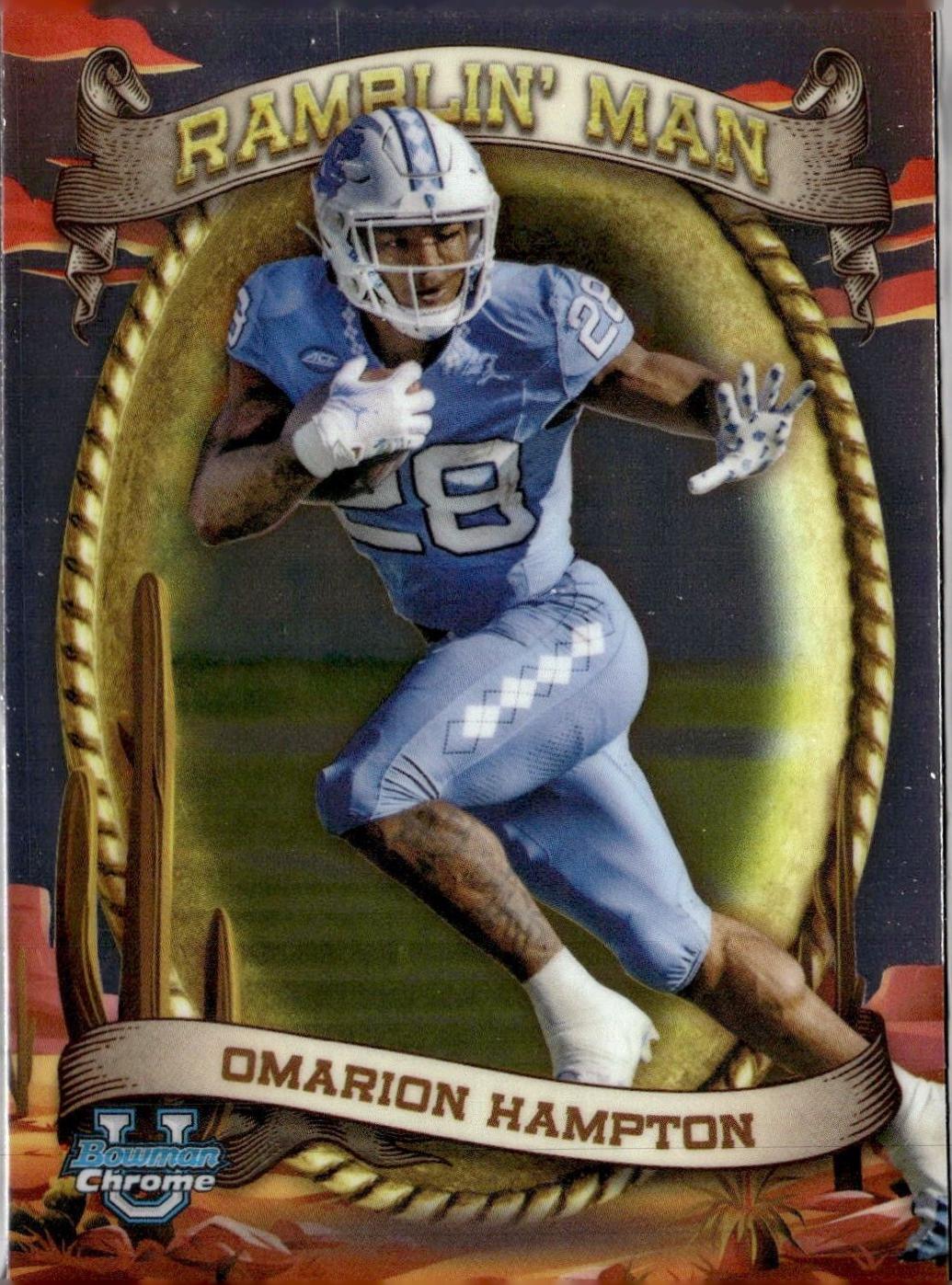 Omarion Hampton #RM-4 Football Cards 2024 Bowman Chrome University Ramblin’ Man