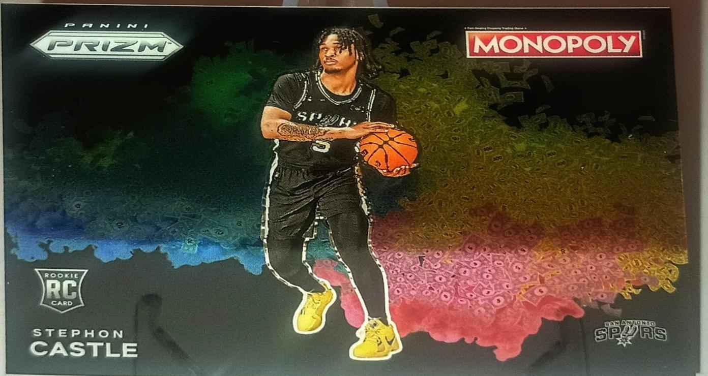 Stephon Castle #BMB-16 Basketball Cards 2024 Panini Prizm Monopoly Black Money Blast