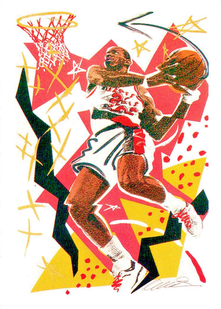 Clyde Drexler Team Checklist #376 Basketball Cards 1990 Hoops