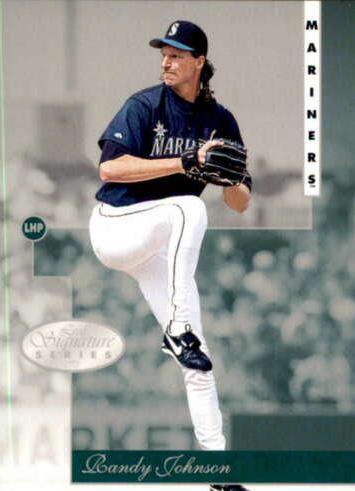 Randy Johnson #37 Baseball Cards 1996 Leaf Signature
