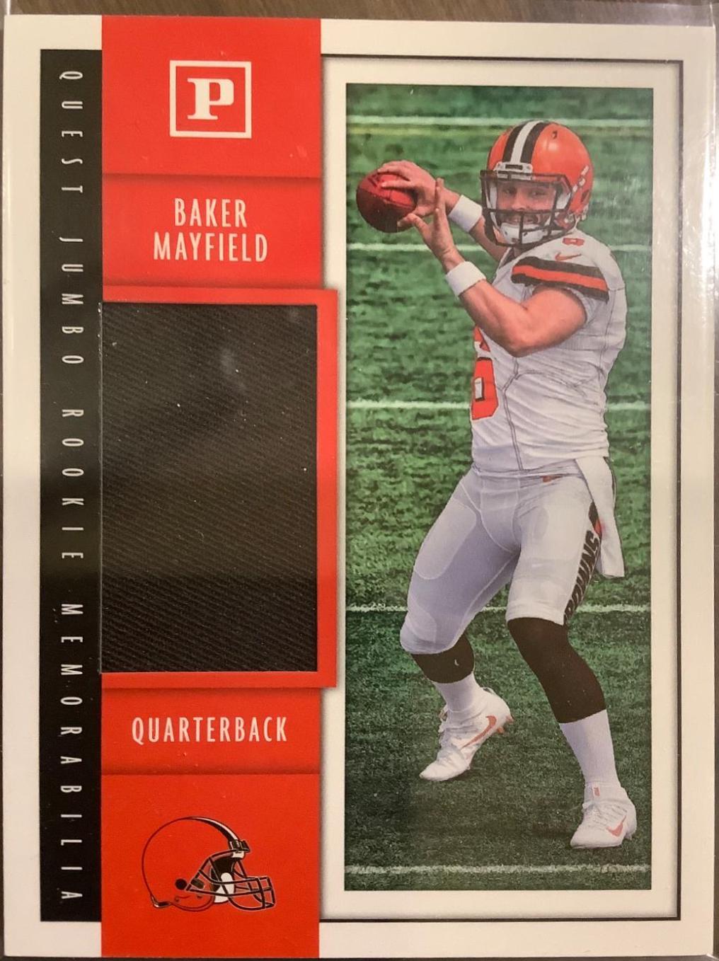Baker Mayfield #QJ-BM Football Cards 2018 Panini Quest Jumbo Rookie Memorabilia