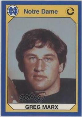 Greg Marx #15 Football Cards 1990 Notre Dame Collegiate Collection
