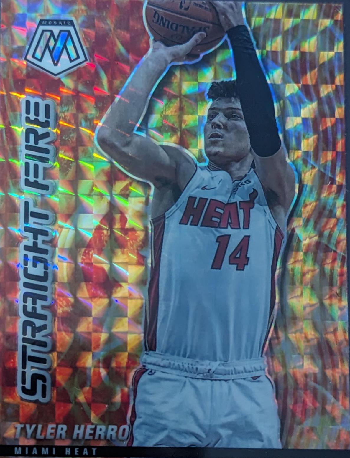 Tyler Herro #4 Basketball Cards 2020 Panini Mosaic Straight Fire