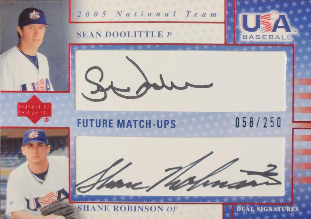 Sean Doolittle/Shane Robinson #FM-9 Baseball Cards 2005 Upper Deck USA Baseball Jr. National Team Dual Signatures