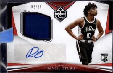Daniel Oturu Basketball Cards 2020 Panini Chronicles Limited Rookie Jersey Autographs