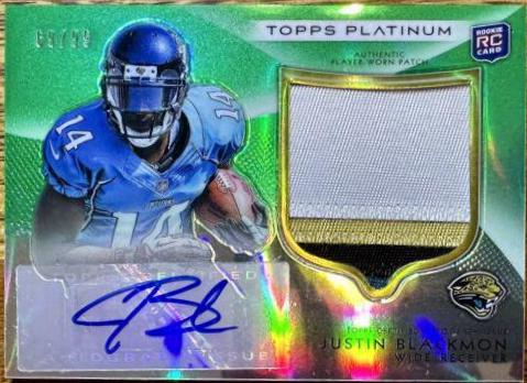 Justin Blackmon [Autograph Patch Green Refractor] #140